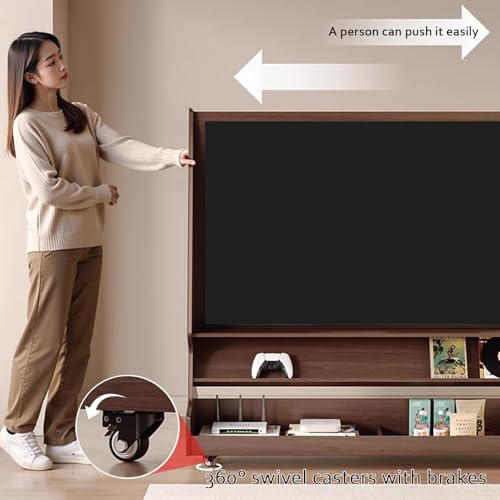 Soporte móvil para TV JIAOCKJIAO metal con ruedas ajustable miniatura 3