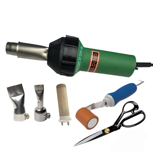 Image of 110V 1600W JIADING Professional Hot Air Plastic Welder Hot Air Torch Plastic PVC Welding Gun Welder with Speed Nozzle Roller Heat Element (B)