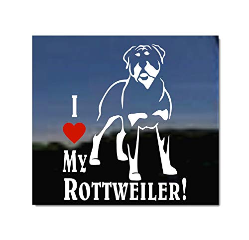 I Love My Rottweiler Vinyl Window Dog Decal Sticker