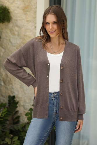 Image of Arach&Cloz Women's Wool Blend Oversized Lightweight Spring Business Casual Cardigan Sweaters