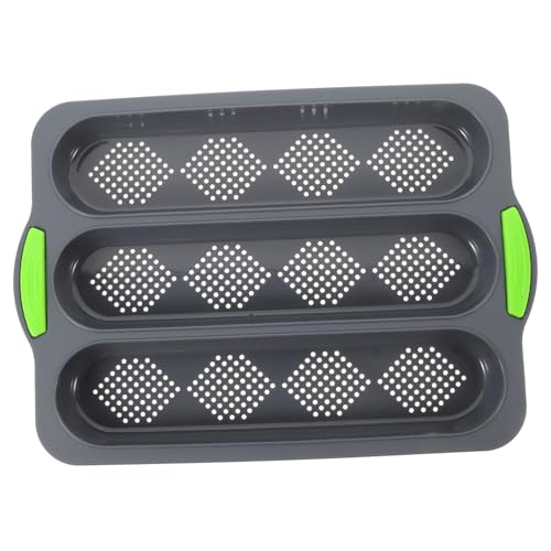 COLLBATH Long Nonstick Silicone Bread Loaf Pan for Baking Slot French Bread Mold with Perforations Flexible Kitchen Tool for Homemade Baking