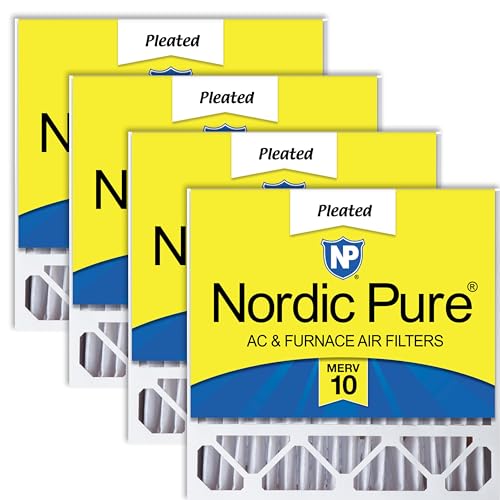 Image of Nordic Pure 20x20x5 Honeywell /Lennox Replacement MERV 10 Air Filters 4 Pack | Actual Size: 19 5 /8 x 19 7 /8 x 4 3 /8 Made in USA, Advanced HVAC Filtration, Mid-Sized Airborne Particles & Pet Dander