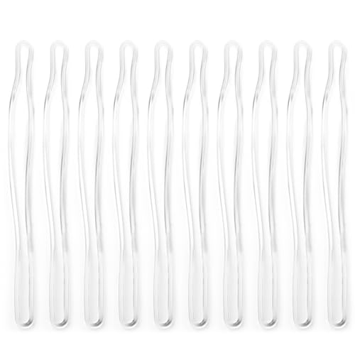 10 Pcs 6 Inch Clear Plastic Luggage Tag Straps - Transparent Name Tag Loop for Travel Suitcase Label Fastener, Bag Tags, ID Card Badge Holders Insert Bags