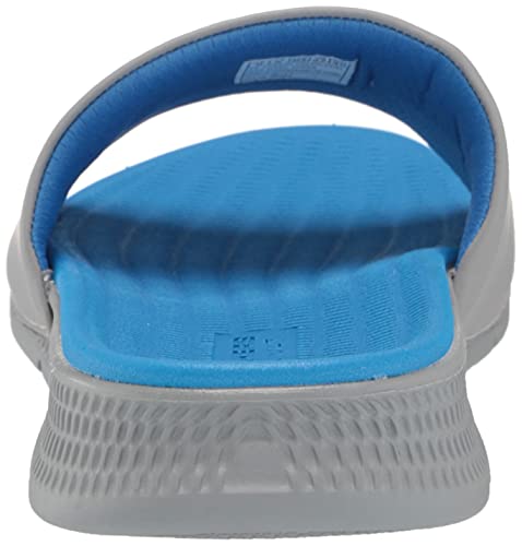 Skechers Men's Go Consistent Slide Sandals – Athletic Beach Shower Shoes With Foam Cushioning, Charcoal/Blue, 11 #TOP2