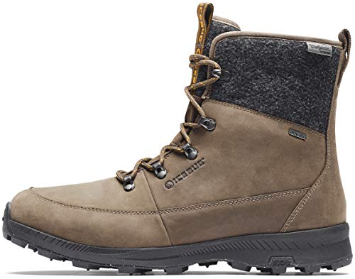 Icebug Mens Adak BUGrip Woolpower Winter Walking Boot with Carbide Studded Traction Sole, Coffee/Grey, 8