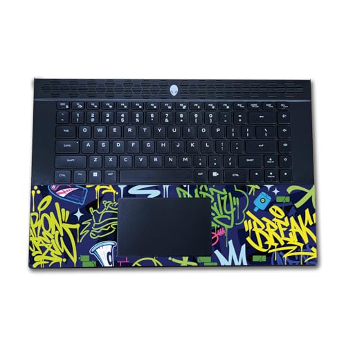 Image of Laptop Skin Compatible with Alienware M16 R2 (2024) - Neon Tags - Premium 3M Vinyl Protective Wrap Decal Cover - Easy to Apply | Crafted in The USA by MightySkins