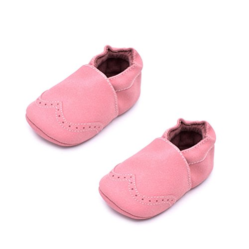Macanoco and Co. Baby Brogue Wingtip Moccasin Pram Shoe Rose (0-6 Months)