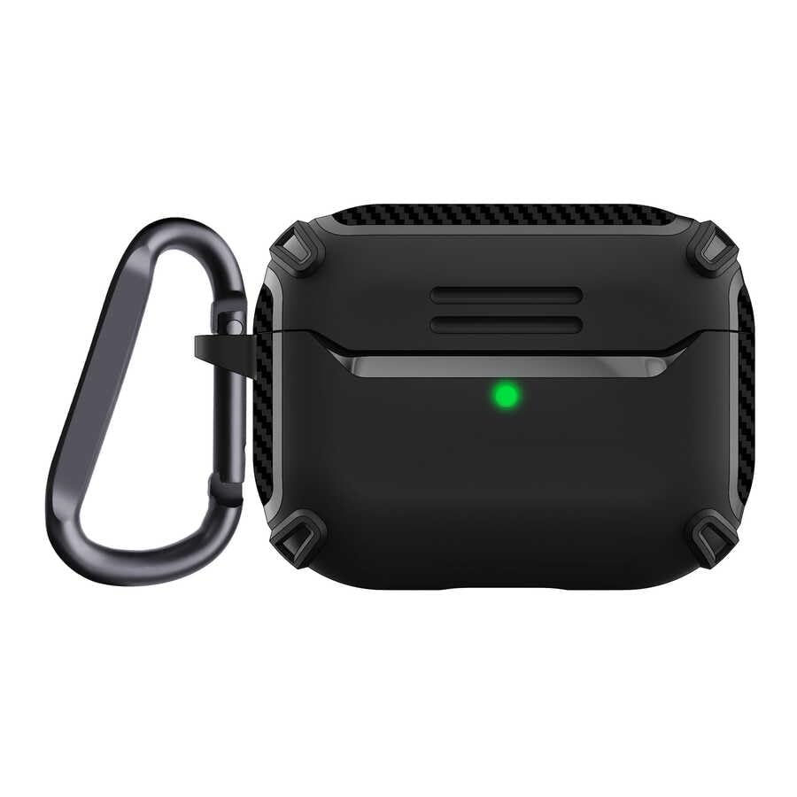 Zore Apple ile uyumlu Airpods Pro 2 Kılıf Airbag 26 Silikon Siyah