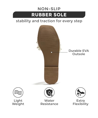 Project Cloud ROSEMARY-WHIT-7.5 Womens Sandals & Flats Slippers - Rhinestone Sandals For Women 2024 Memory Foam Flats For Women Non-Slip Women'S Sandals, Slides thumb #3