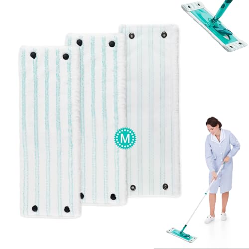 3 Pièces pour Leifheit Clean Twist M Micro Duo Microfibre Serpillères de Rechange Kit,33x15cm pour Leifheit Combi M Micro Duo Housses de Rechange, pour Balai...