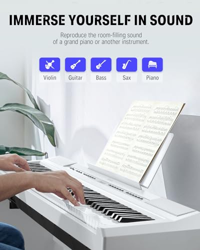 Donner DEP-20 White Digital Piano + White Piano Bench - image 3