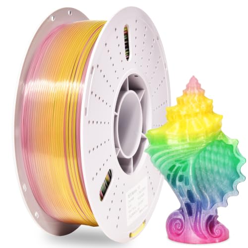 Image of PINBALL Rainbow PETG 3D Printer Filament 1.75mm ±0.02mm, Transparent Multicolor Printing Filament, Translucent PETG Filament, 1KG /2.2lbs