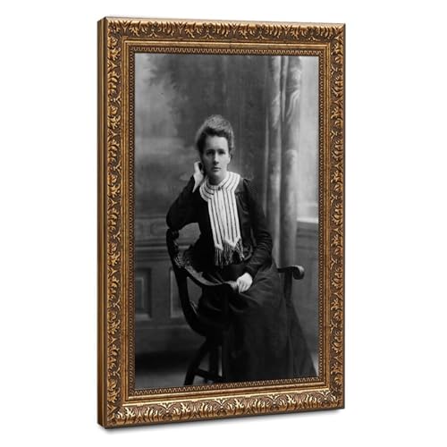 Poster Marie Curie : Portrait scientifique sur toile pour décoration murale de bureau 61x91 cm