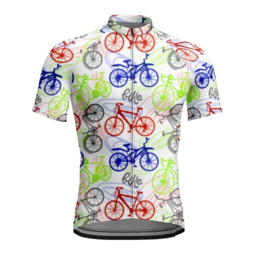 Mateju Maillot Ciclismo para Hombre, Cómodo Ropa Ciclismo Exterior Transpirable Verano Secado Rápido Camisetas Manga Corta Camiseta Elástico (Color C,L)