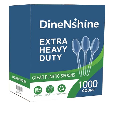 1000 Count Clear Plastic Spoons Disposable BPA-Free Heat Resistant Solid and Durable Disposable Spoons Heavy Duty Bulk Premium Spoons plastic disposable for Party Supply