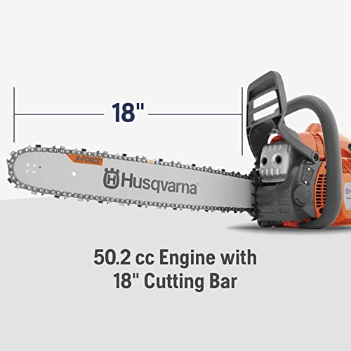 Husqvarna 445 Gas Chainsaw, 50-cc 2.8-HP, 2-Cycle X-Torq Engine, 18 Inch Chainsaw with Automatic Oiler, For Wood Cutting and Tree Trimming - Image 4
