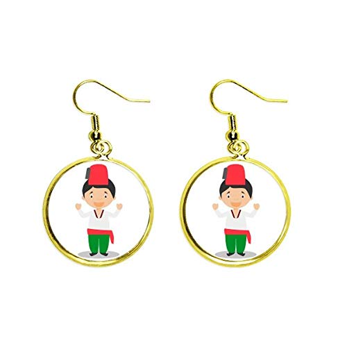 Joyería de pavo real rojo de alta fidelidad cromática con baño dorado drop mujer