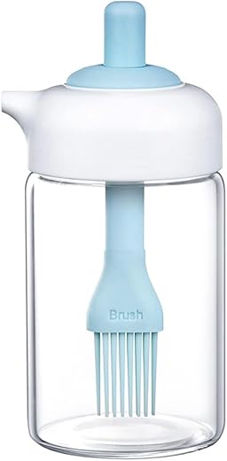 PRIME PICK Cook Pro Oil Dispenser Bottle Glass 2 in 1 Silicone Brush Dropper Measuring Oil Bottle for Cooking Baking BBQ K...