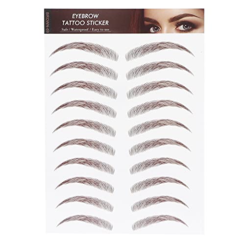 6D Eyebrow Tattoo Sticker Professional Waterproof Eyebrow Transfer Sticker Eyebrow Makeup Tool for Women and Girls (Brown)(BROWN-09)