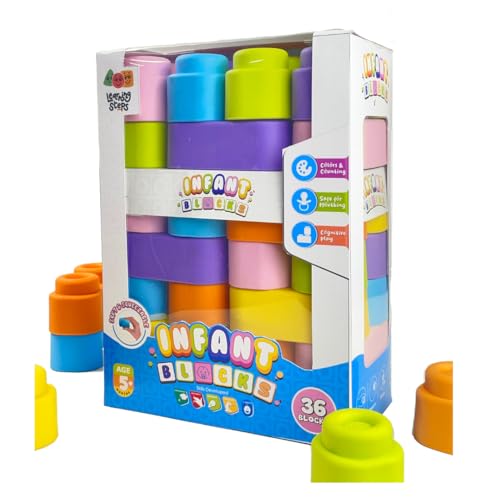 Image of Zephyr Learning Steps - Infant Blocks-4, Montessori Toys for Babies, Early Development, Soft Building Blocks, Block Sets, Colors and Counting, Premium Blocks, Stack Toy, Toddler Block Toys, 36 Pieces