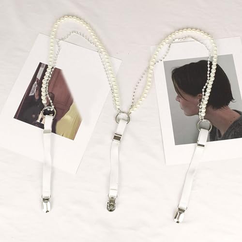 Women Rhinestone Pearl Faux Leather Fashion Suspender Belts Costmes Waist Belt4