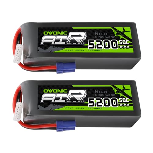OVONIC Lipo Battery 5200mAh 50C 22.2V 6S RC Battery with EC5 Connector for RC Plane DJI Quadcopter...