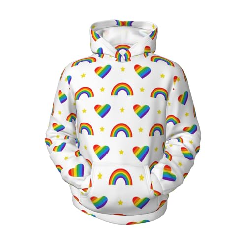 LGBT Pride Rainbow Love Heart Gay Sweatshirt Pullover Trendy Hoodies Jugend Kapuzenpullover mit Tasche Unisex Tops für Teenager