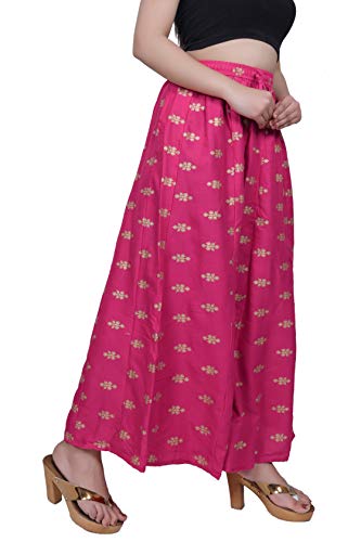 Image of Rayon Gold Print Skirt Palazzo || Rayon Palazzo || Skirt Palazzo || GOLDPRINT Skirt Palazzo || Multicolour