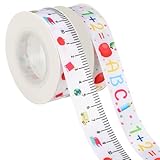 QPIXVB 2 Rolls 20 Yards Ribbon Teacher Christmas Appreciation Thank You Valentines Gift Wrapping,4/5-Inch Spool School Ribbon,Teachers Ruler Pen Ribbons,Craft Ribbons for Classroom Wreath Decoration