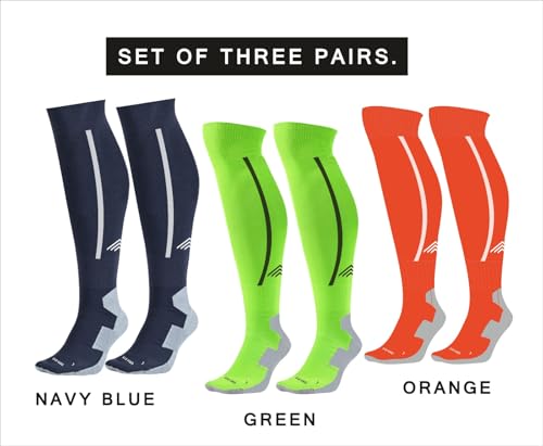 Image of JUST RIDER Men Sport Football Soccer Long Socks Over Knee High Sock Baseball Hockey
