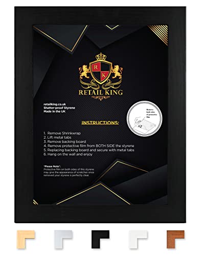 80x60cm Frame - 800x600mm Poster Frame - Modern 60x80cm Frame With Safe Perspex Front & Wall Mount - Large Maxi Picture Frames 80 x 60 cm - 60x80cm Photo Frames (Black 80x60 cm)