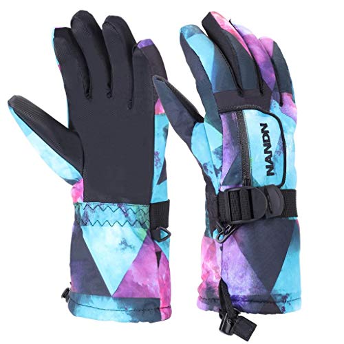 VERTAST Kinder Damen Herren Skihandschuhe Winddichte wasserdichte Winter warme Handschuhe Fahrradhandschuhe, Blau sternenklar, M Cover