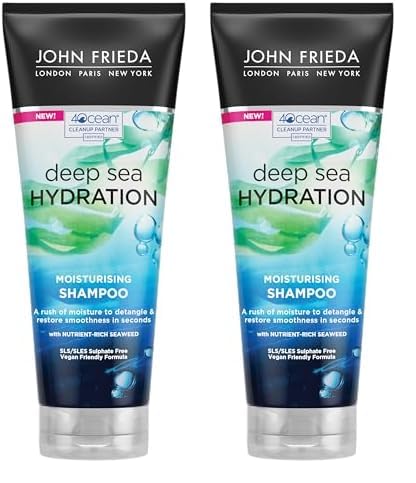 John Frieda Deep Sea Hydration Shampoo Moisturising Shampoo for Colour-Treated, Dry, Damaged Hair, 250ml (Pack of 2)