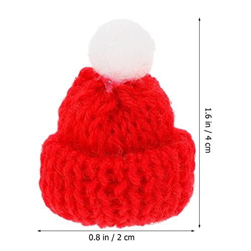 COHEALI 10Pcs Knitted Small Christmas Hats Mini Santa Caps Xmas Party Headdress Diy Handmade Accessories for Holiday Decorations and Party Favors - Image 2