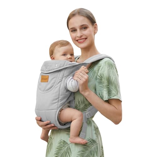 Image of Shiaon Baby Carrier Newborn to Toddler(7-30lbs), Toddler Carrier Baby Holder Carrier with Adjustable Shoulder Strap, Chest Carriers, Grey