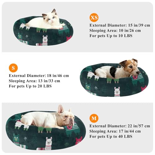Lit antidérapant en alpaga vert foncé pour chat de taille moyenne - 8
