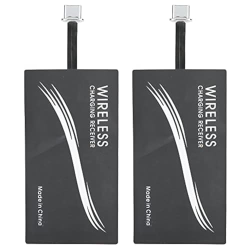 2PCS Universal Type-C QI Adaptateur de Chargeur sans Fil Récepteur de Charge D'autocollant de...