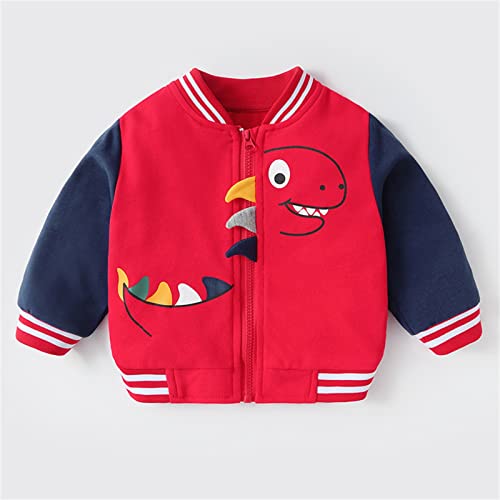Toddler Kids Boys Girls Winter Clothes Long Sleeve Cute Print Baseball Jacket Coats Thick Warm (Red, 3-4 Years)2