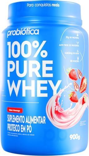Probiótica 100% Pure Whey (900G) - Morango