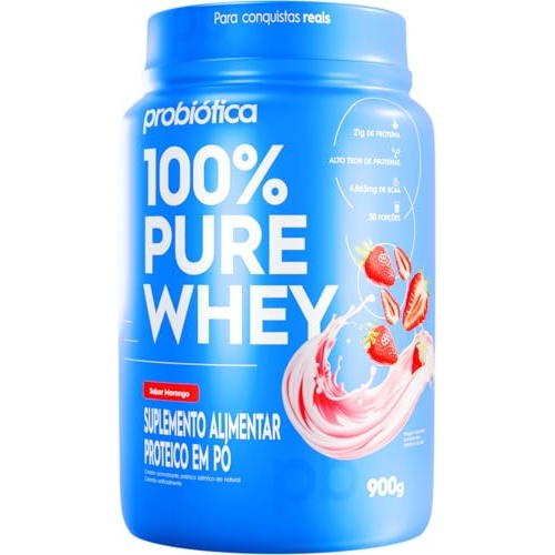 100% Pure Whey (900g), Morango, Probiótica 100% Pure Whey (900g), Morango, Probiótica