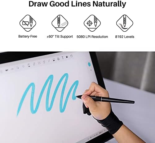 Huion Kamvas 16 Tableta Gráfica 2021 con Pantalla Laminada miniatura 7