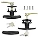 Wedelweib Matching T-Handles Lock Set Locking T-Handle Set for Truck Camper Shell with Dust Cover -2 Pack clockwise and Counter-clockwise with 4 Keys and Hardware（Key Alike）