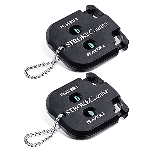 JaneYi 2 Piezas Contador de Golpes de Golf Digital 2 Jugadores Golf Score Counter Portátil con Llavero Mini Contador Manual Pulsador Contador de Puntos Accesorios para Golf y Otros Juegos de Pelota Cover