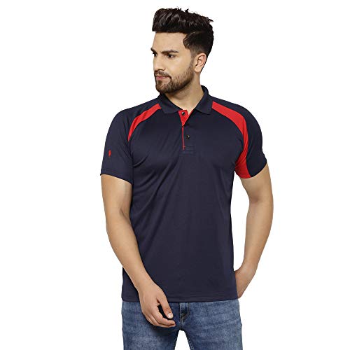 Image of EPPE Men's Polo Neck Solid Slim Fit Activewear Half Sleeve Dryfit Micro Polyester Sportswear | Casual wear T-Shirt