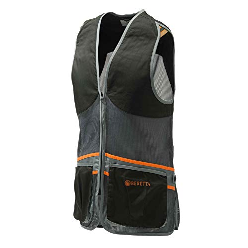 Beretta Men's Unisex Full Mesh Breathable Performance Competition Vest, Black Grey, L