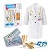 Litti City Doctor Kit for Kids - Complete Doctor/ Vet Accessories with White Doctor Coat, Stethoscope & Medical Kit - Doc Coat Costume & Tools - Pretend Play for Boys & Girls
