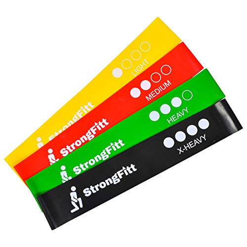 Strongfitt - Multi Resistance Bands Set - Heavy Exercise Bands - Enjoyable Fitness Bands - Workout Bands - Rehab Bands - With Door Anchor - Handles - Ankle Strap - Resistance Loop Bands For Gymnastics #TOP2