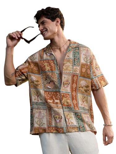 Chemise manches courtes col cubain homme en coton pour un look streetwear