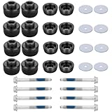ATZTNUO 7-141 Body and Cab Mount Bushing Kit for 1999-2014 Chevy Silverado & GMC Sierra 1500/2500 2WD/4WD Body Cab Mounts with Mount Cushion Bolts 1999-2004 Replaces# 11516868 15704260 (Black)