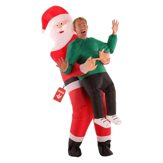 Morph Costumes Disfraz Papa Noel Hinchable Adulto Pick Me up, Disfraz Navidad Adulto Talla Única